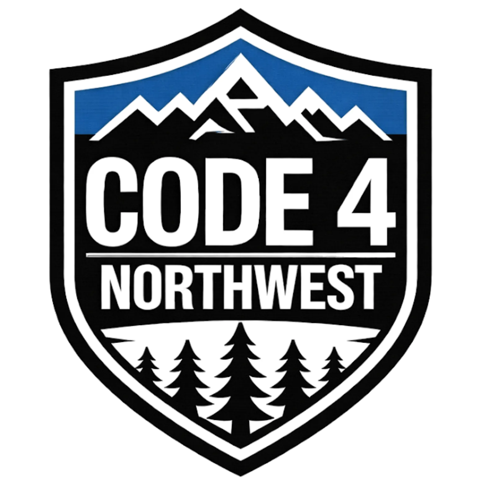 Mountain shield logo with text