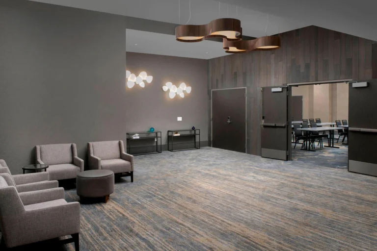 Modern meeting space with stylish decor