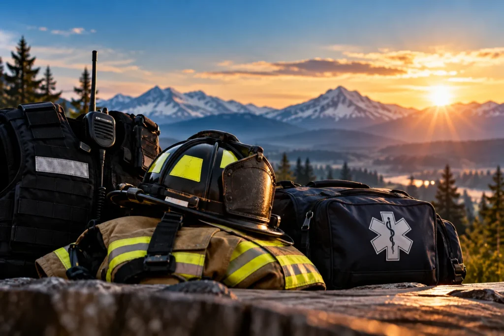First Responder Gear at Sunset